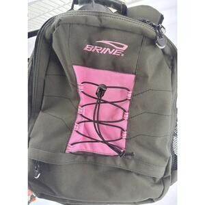 Brine Lacrosse Backpack Olive & Pink One Shoulder Bungee System